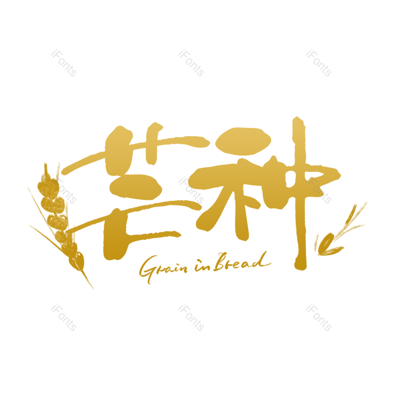 艺术字图片,芒种元素,创意字PNG,字体设计免抠素材